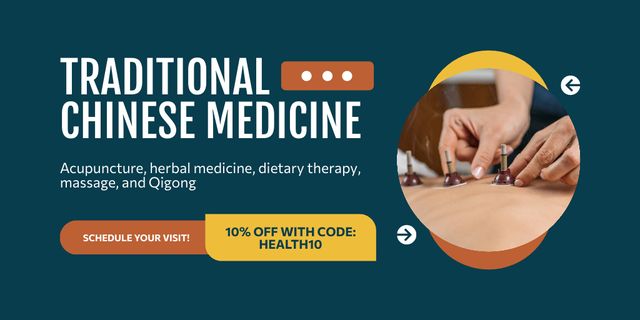 Cost-Effective Traditional Chinese Medicine Offerings Twitter Design Template