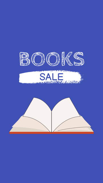 Affordable Books Sale Announcement In Blue Instagram Video Story – шаблон для дизайна