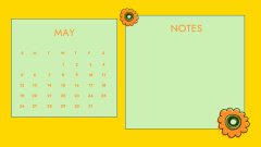 Colorful Space for Notes with Flowers