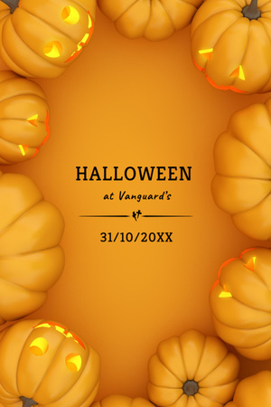 Carving Pumpkin Lanterns For Halloween Celebration Flyer 4x6in Design Template