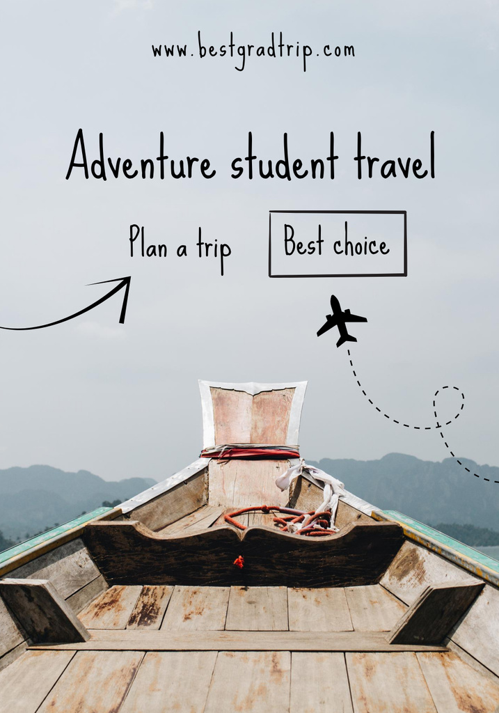 Students Trips Offer Ad with Boat Poster 28x40in Design Template