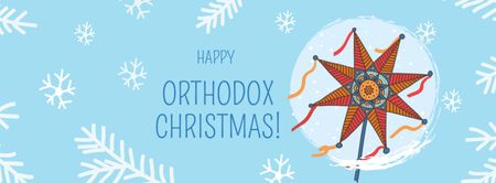 Orthodox Christmas Greeting with Festive Star Facebook cover Design Template