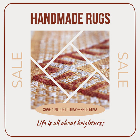 Handmade Rugs With Ornaments And Discount Animated Post Design Template