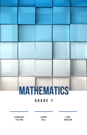 Mathematics Lessons with Cubes in Blue Gradient Color Booklet 5.5x8.5in Design Template