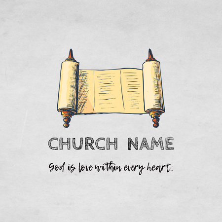 Designvorlage Kirche mit Zitat über Gott und Seelenförderung für Animated Logo