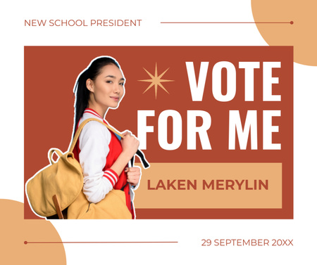 Election of New School President in September Facebook Design Template