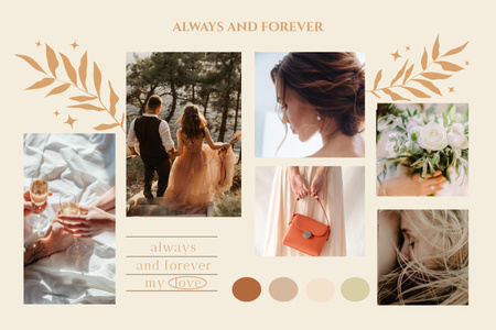 Beautiful Love Story with Cute Couple Mood Boardデザインテンプレート
