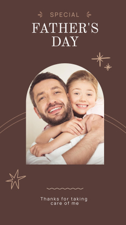 Father's Day Greeting on Brown Instagram Story Design Template