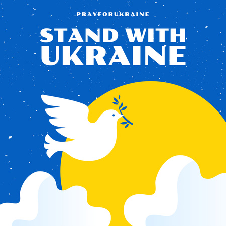 Holubice přináší mír na Ukrajinu Instagram Šablona návrhu