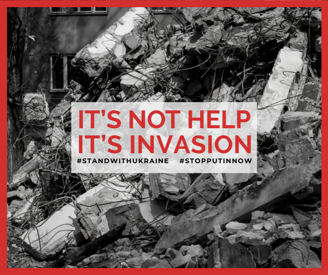 Ontwerpsjabloon van Facebook van Awareness about Invasion in Ukraine