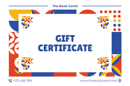 Reklama na služby knihkupectví Gift Certificate Šablona návrhu