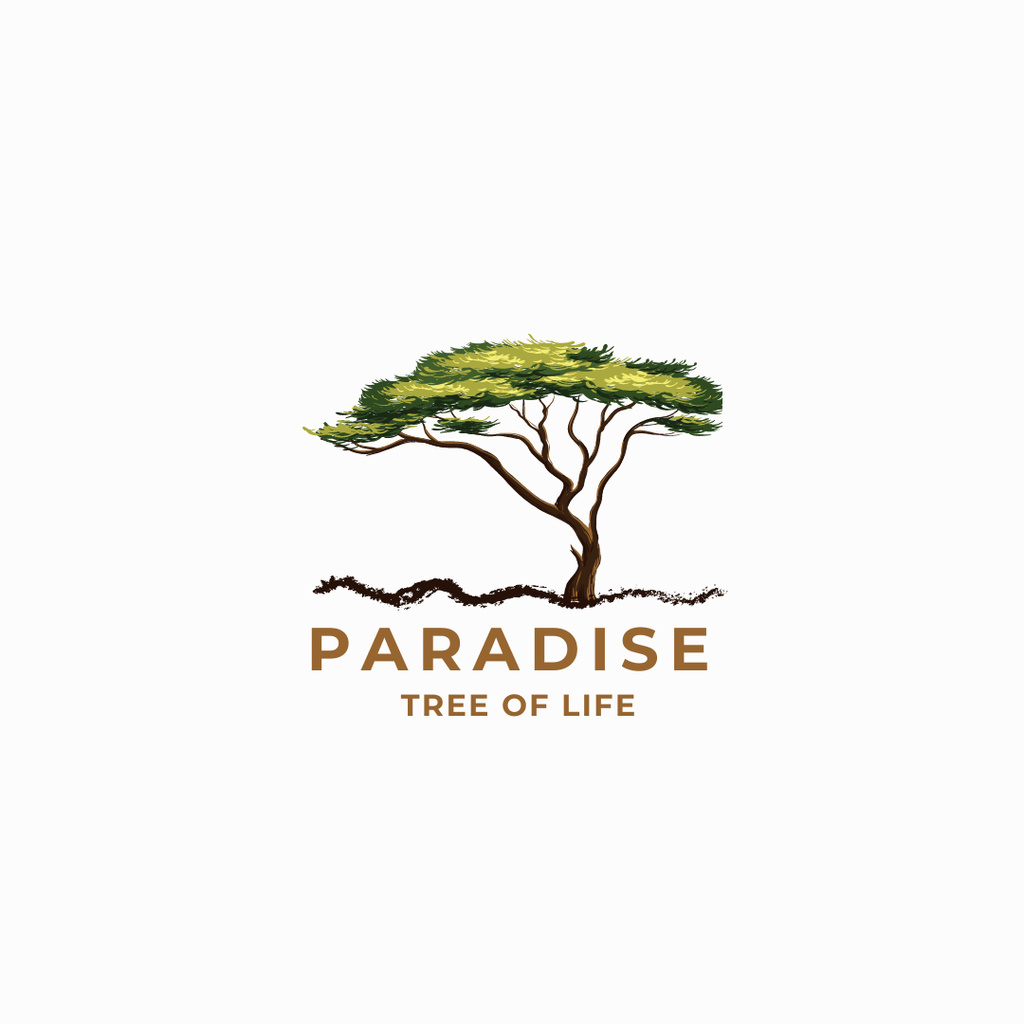Paradise Tree of Life Logo 1080x1080px Design Template