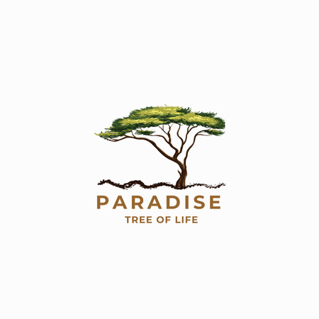 Paradise Tree of Life Logo 1080x1080px Tasarım Şablonu