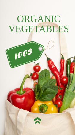 Plantilla de diseño de Verduras orgánicas en bolsa ecológica Instagram Story 