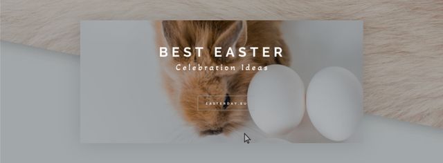 Cute bunny with Easter eggs Facebook Video cover Design Template