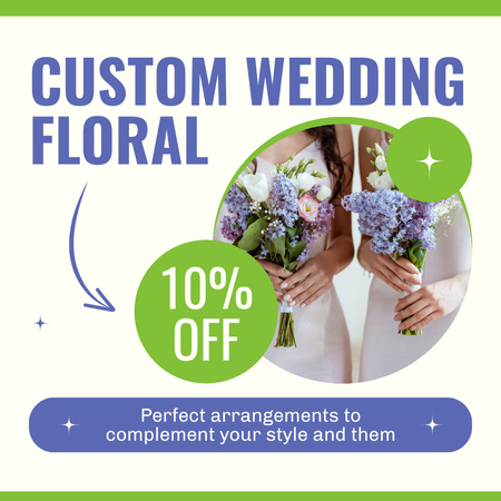 Plantilla de diseño de Oferta de arreglos florales perfectos para boda Instagram 