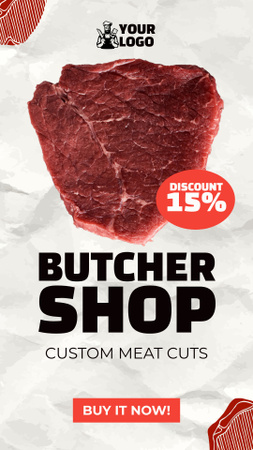 Custom Beef in Butcher Shop Instagram Story Design Template