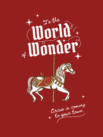 Template di design Annuncio dello spettacolo circense con cavallo giocattolo Poster US