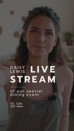 Designvorlage Food Blog Ad with Announcement of Live Stream für TikTok Video