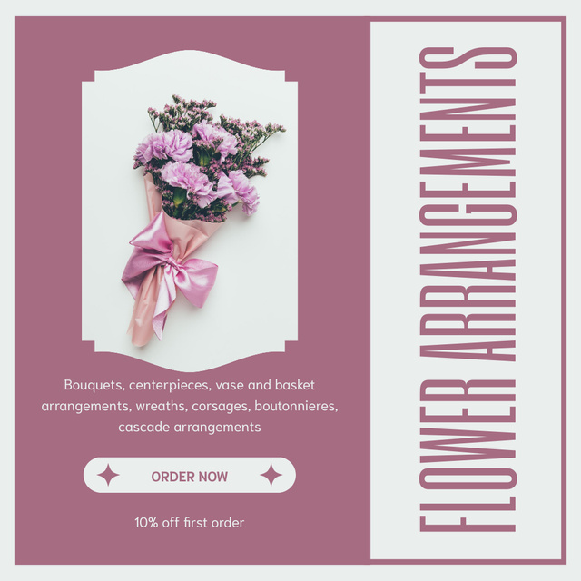 Discount on Various Types of Flower Arrangements Instagram AD tervezősablon