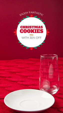 Tasty Sweet Christmas Cookies with Milk TikTok Video Design Template