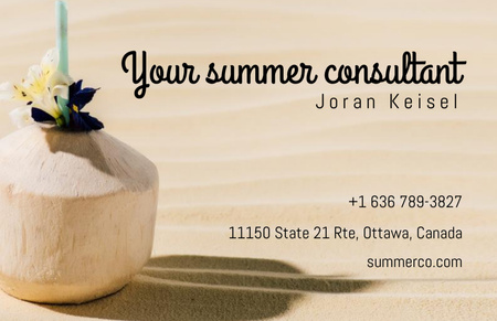 Your Summer Consultant Contact Details Business Card 85x55mm Design Template