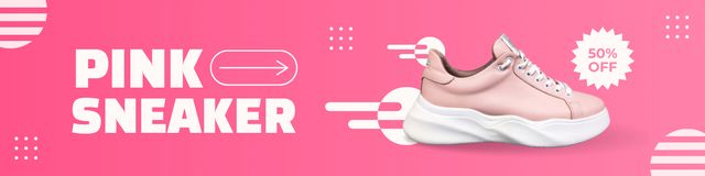 Pink Sneakers Collection Discount Twitter Design Template