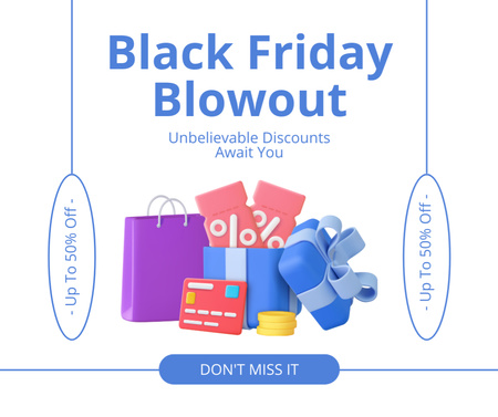 Designvorlage Unbelievable Discounts on Black Friday für Facebook
