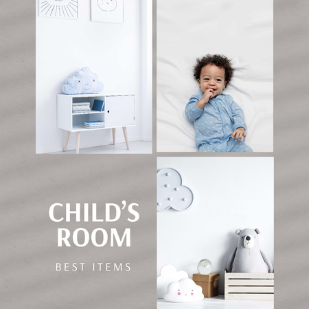 Child's Room Furniture and Decorations Offer Instagram Design Template