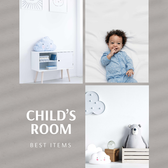 Ontwerpsjabloon van Instagram van Child's Room Furniture and Decorations Offer
