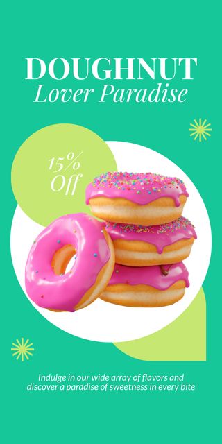 Price Reduction Announcement for Donut Lovers Graphic Πρότυπο σχεδίασης