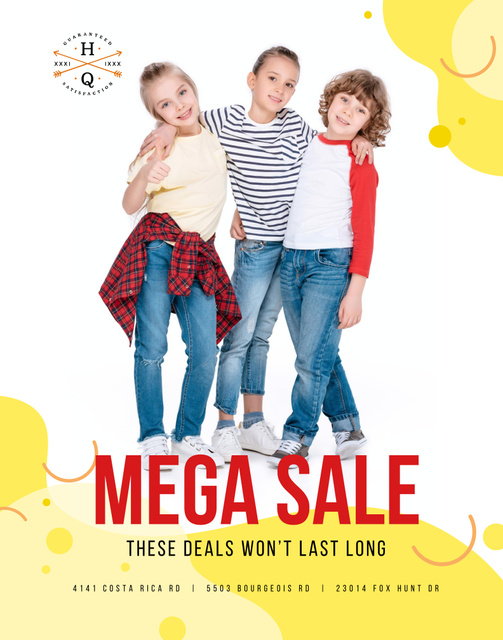 High-Quality Kids' Clothing Sale Offer Poster 22x28in Design Template