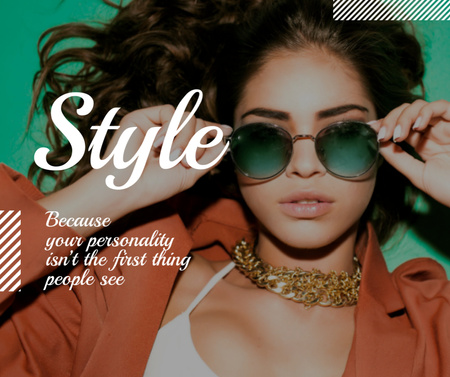 Szablon projektu Beautiful stylish woman in sunglasses Facebook