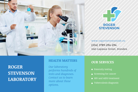 Laboratory Services Advertisement Poster 24x36in Horizontal Design Template