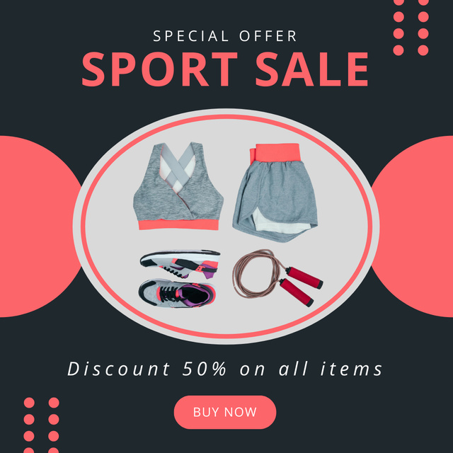Ontwerpsjabloon van Instagram van Sportswear Sale Announcement for Women