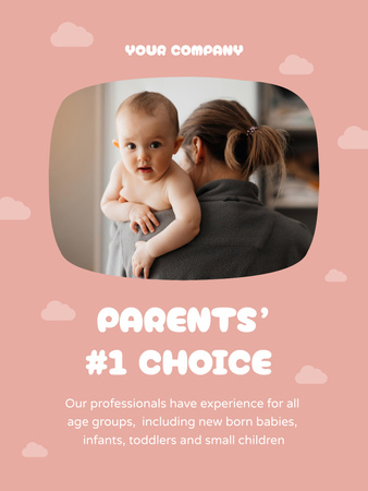 Babysitting Services Offer with Cute Little Baby Poster US Design Template