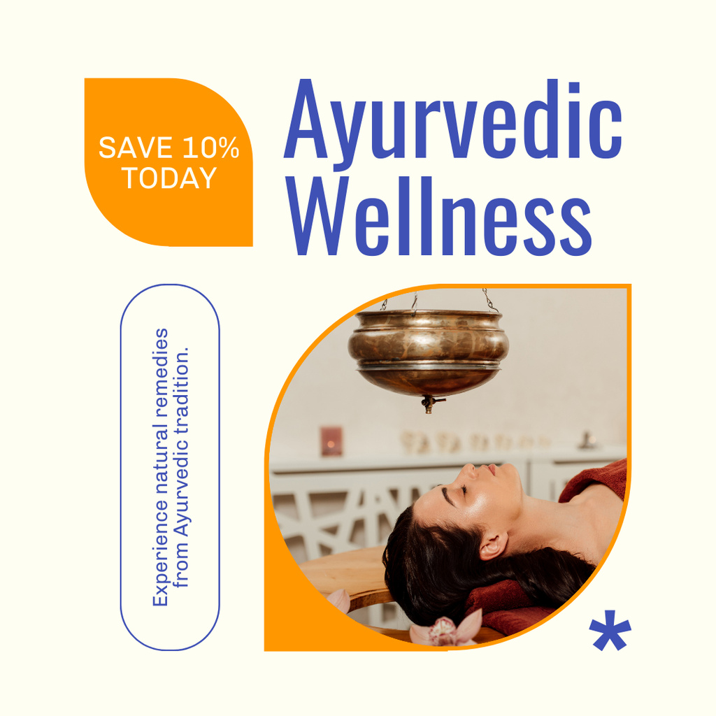 Ayurvedic Wellness With Description And Discount Instagramデザインテンプレート