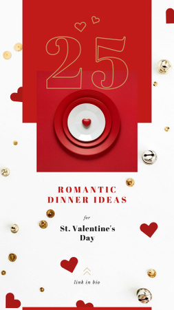 Ontwerpsjabloon van Instagram Story van valentijnsdag feestelijke tafelschikking