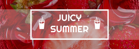Designvorlage Sommerangebot Rote reife Erdbeeren für Tumblr