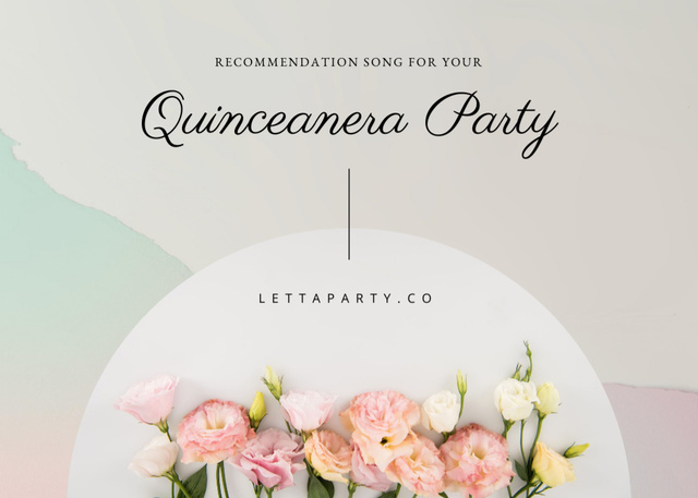 Platilla de diseño Quinceañera Holiday Spectacular Announcement With Flowers Postcard 5x7in