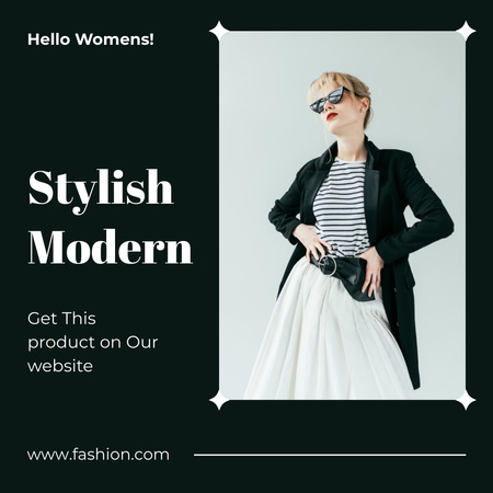 Stylish Blonde in Trendy Outfit Instagram – шаблон для дизайну