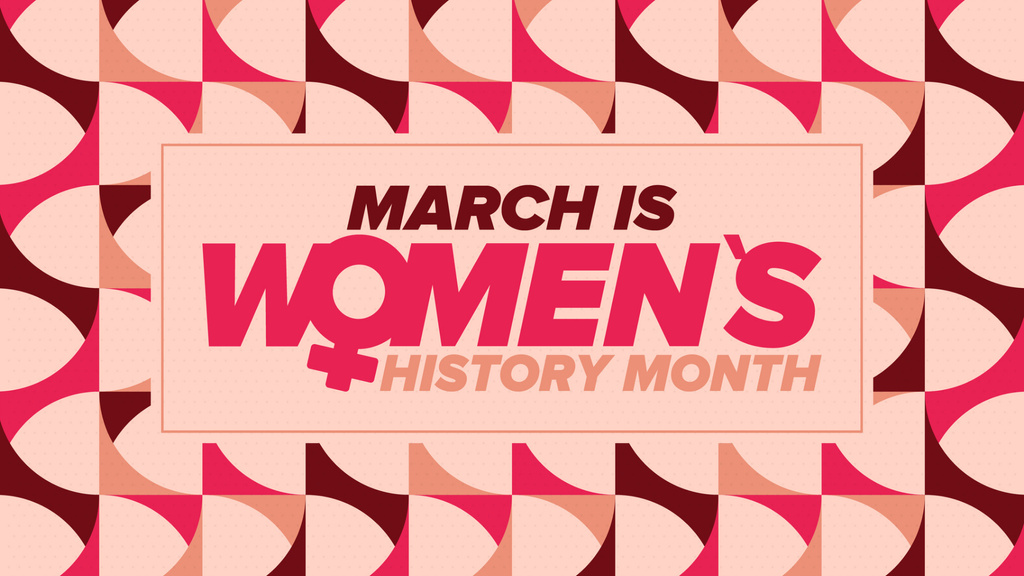 Marking Women's Historical Milestones In March Zoom Background Modelo de Design