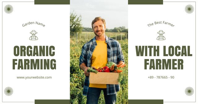 Organic Farming from Local Farm Facebook AD Šablona návrhu