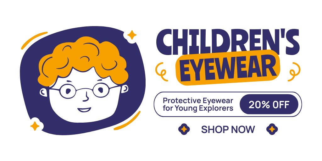 Sale of Safety Glasses for Children at Discount Twitter Πρότυπο σχεδίασης