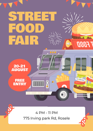 Designvorlage Veranstaltungsanzeige für die Streetfood-Messe für Flayer