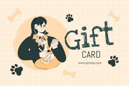 Cat's Medical Checkup Offer on Beige Gift Certificate Design Template