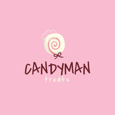 Sweets Store Offer with Cute Candy Logo 1080x1080pxデザインテンプレート