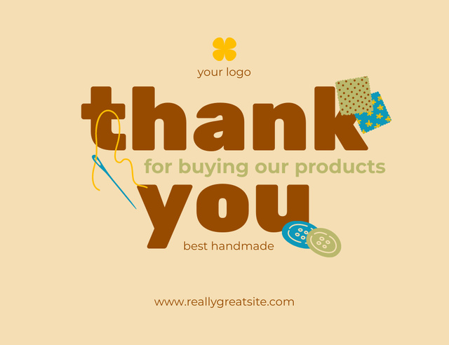 Proposal for Purchase of Products for Handicraft Thank You Card 5.5x4in Horizontal Modelo de Design