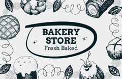 Discount in Bakery Store Sketch Illustrated