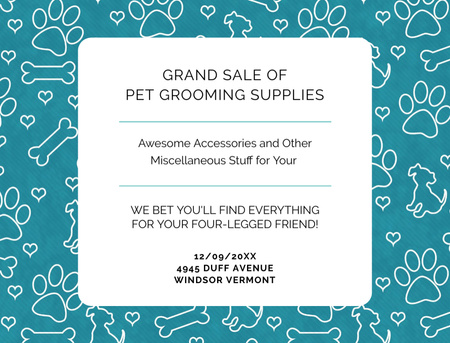 Grand sale of pet grooming supplies Postcard 4.2x5.5in Design Template